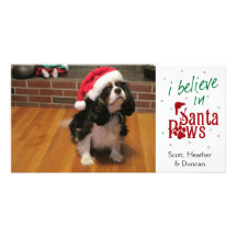 I Believe in Santa Paws Custom Photo Card