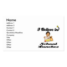 i believe in school lunches business card template
