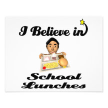 i believe in school lunches personalized invite