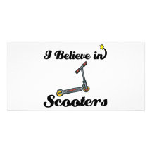 i believe in scooters customised photo card