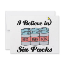 i believe in six packs personalized invitations