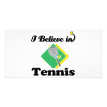 i believe in tennis personalized photo card