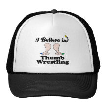 i believe in thumb wrestling trucker hat