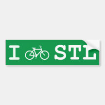 I Bike STL for your vehicle Bumper Stickers