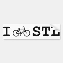 I Bike STL for your vehicle Bumper Stickers