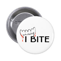I Bite (Teeth and Blood) Pinback Buttons
