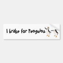 I brake for Penguins Bumper Stickers