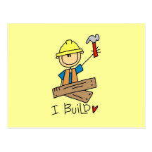 I Build Stick Figure Carpenter Tshirts Postcard