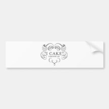 I CAKE THEREFORE I AM! BUMPER STICKER