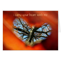 i carry your heart with me greeting card