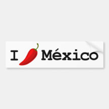 I Chilli Mexico Bumper Sticker