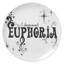 I Demand Euphoria - Black Swirls, Stars, Fireworks Plates