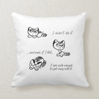 "I didn't do it" cushion funny cute cats Throw Pillows