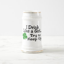 I Drink Like A Girl Try To Keep Up Clover Coffee Mug