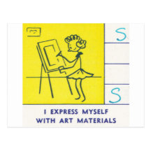 I Express Myself with Art Materials Post Cards