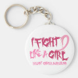 I Fight Like A Girl 5.2 Breast Cancer Keychains