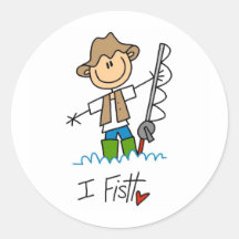 I Fish  Round Stickers