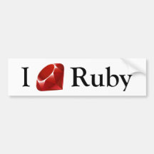 I Gem Ruby (white) Bumper Stickers