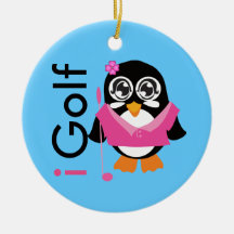 I Golf Penguin Christmas Ornaments