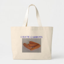 I hate carrots tote bags