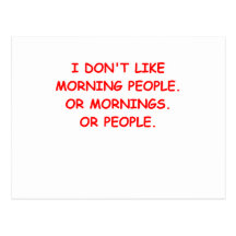 i hate mornings post card