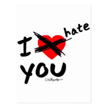 I hate you postcard