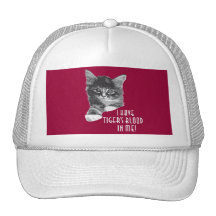 I Have Tiger's Blood In Me black & white Mesh Hat