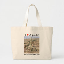 I heart A-post Tote Bag W/ a photo and a URL