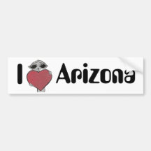 I Heart Arizona Alien Bumper Sticker