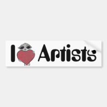 I Heart Artists Alien Bumper Sticker