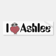 I Heart Ashlee Alien Bumper Sticker