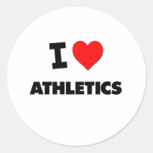 I Heart Athletics Round Sticker