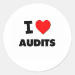 I Heart Audits Round Stickers