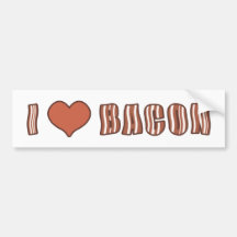 I Heart Bacon Bumper Sticker 001