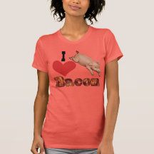I Heart Bacon Cute Pig And Heart Tee Shirts