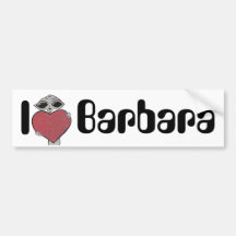 I Heart Barbara Alien Bumper Sticker