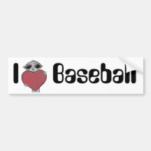 I Heart Baseball Alien Bumper Stickers