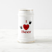I Heart Beer Stein Coffee Mugs