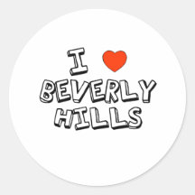 I Heart Beverly Hills Round Stickers