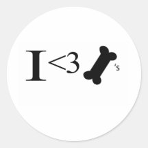 i heart bones sticker