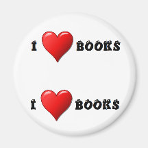 I heart books magnets