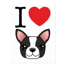 I Heart Boston Terriers Postcards