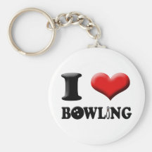 I Heart Bowling Keychain