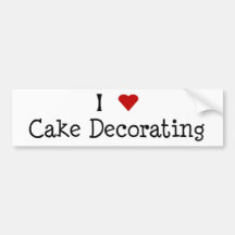 I Heart Cake Decorating Bumper Sticker