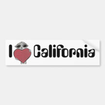I Heart California Alien Bumper Sticker
