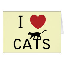 i heart cats greeting card