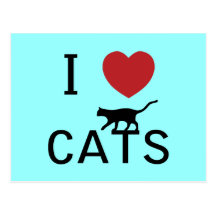 i heart cats postcards