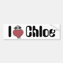 I Heart Chloe Alien Bumper Sticker