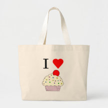 I heart Cupcakes Canvas Bags