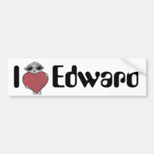 I Heart Edward Alien Bumper Sticker